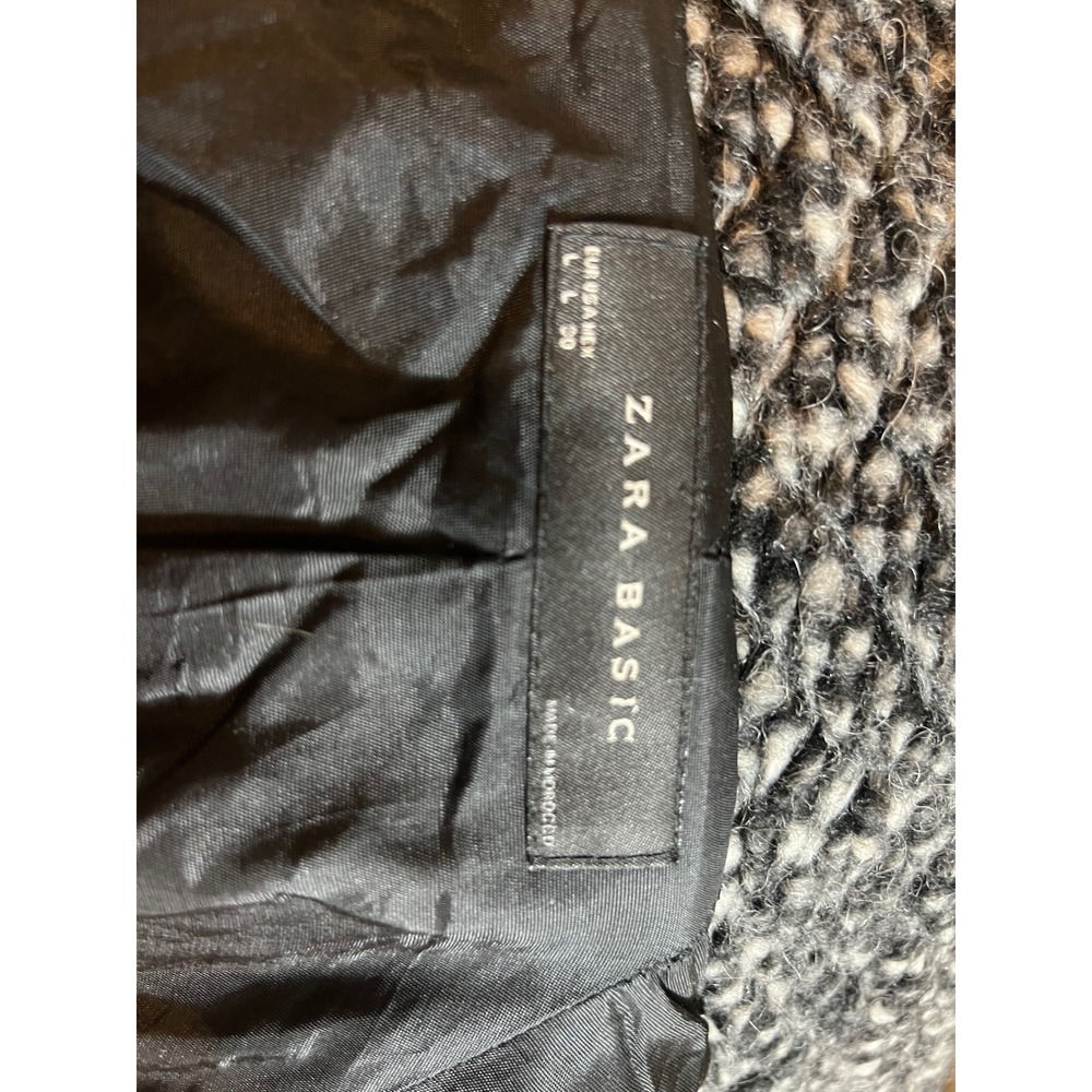 ZARA BASIC Tweed Jacket Black White Oversized Col… - image 8
